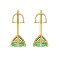 thumbnail image 4 of Clara Pucci 2Ct Green Round Cut VVS1 Screw Back Stud 18k Solid hypoallergenic Gold Designer Earrings For April, 4 of 7