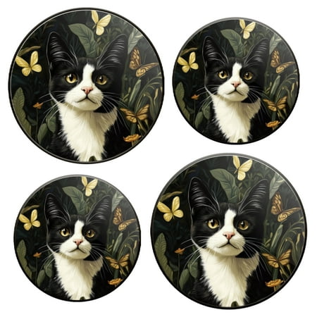 Electric Stove Top Covers Set of 4 for Range Accessories Beautiful Flora - Framed Kitty Gas Stove Top Covers for Expanding Counter Space Stovetop Decor