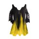 thumbnail image 4 of ICHUANYI Clearance Fashion Woman Causal Zipper Neck Printing Blouse Lace Short Sleeve T-Shirt Summer Tops(Yellow, L) ICHUANYI WER2023080900370, 4 of 5