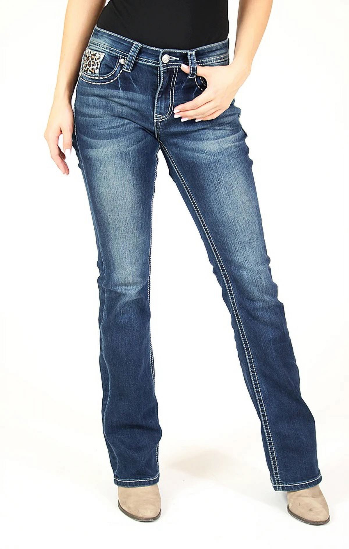 Grace in LA Women's Junior Fit Bootcut Stretch Jeans with