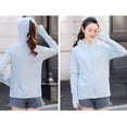 thumbnail image 4 of Women's UPF 50+ Sun Protection Hoodie Jacket Lightweight Long Sleeve Sun Shirt for Women with Pocket Hiking Outdoor Breathable And UV-Protective Lavender M, 4 of 6
