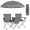 grey, variant on 2-person Camping Chair With Canopy, Folding Camp Chairs With Cup Holder, Cooler & Carry Bag, Table, 2 Person Portable Beach Chair, Detachable Canopy For Picnic Fishing, Outdoor Barbecue, Courtyard