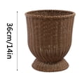 thumbnail image 2 of LEWEEN 16.9" Brown Woven Urn-Style Planter with Decorative Scalloped Rim and Transparent Inner Lining, 2 of 7