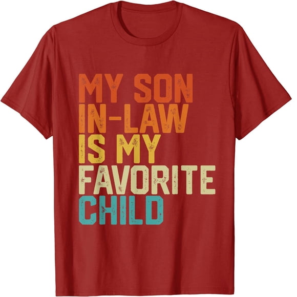 REDARER My Son In Law Is My Favorite Child Funny Family Matching Graphic Tee for Women