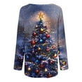 thumbnail image 4 of Uootdi Christmas Gifts Plus Size Long Sleeve Shirts Womens Xmas Tree Santa Gift Snowflake Deer Graphic Long Shirts Crewneck, 4 of 5