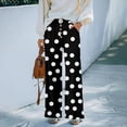thumbnail image 4 of Delayuji Women's Wide Leg Pants Dot Printed Palazzo Pants High Waisted Casual Loose Straight Leg Pants with Pockets Womens Trousers, 4 of 6