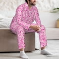 thumbnail image 7 of Disketp Breast Cancer Awareness2 Mens Pajama Set, Soft Warm Long Sleeve Sleepwear, Cozy Button-Down Pjs for Men-Large, 7 of 7