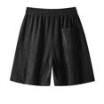 thumbnail image 5 of Ceisia Men Herringbone Wide Leg Shorts Elastic Drawstring Waist Soft Thick Loose Baggy Fit Daily Casual Home Lounge Short Pants Gifts for Father, 5 of 9