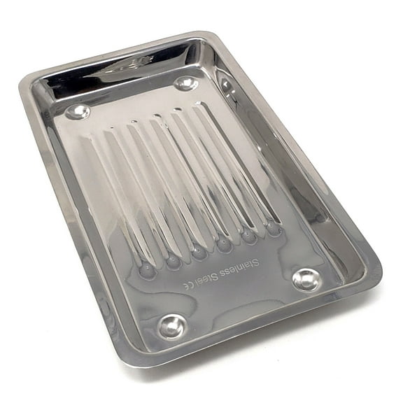 A2Z- Stainless Steel Organizer Tray with Seamless Edges, Perfect for Labs, Dental Clinics, Tattoo Parlors & More, 8"L x 4.5"W