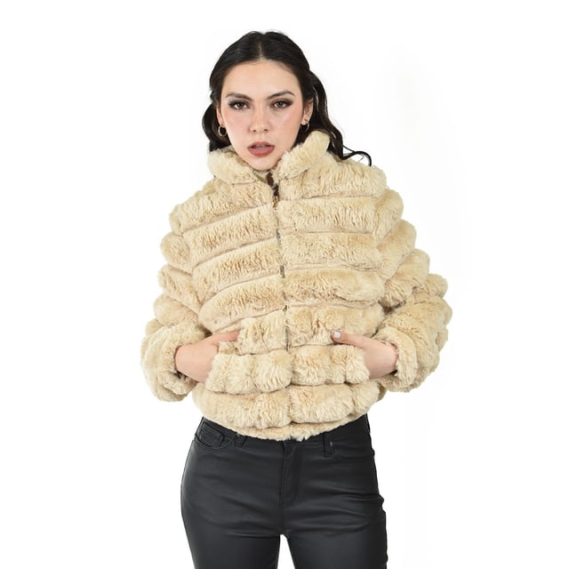 Chamarra de peluche /Juvenil, 7121 (Beige) beige M
