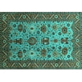 thumbnail image 1 of Ahgly Company Indoor Rectangle Oriental Turquoise Blue Industrial Area Rugs, 2' x 3', 1 of 4