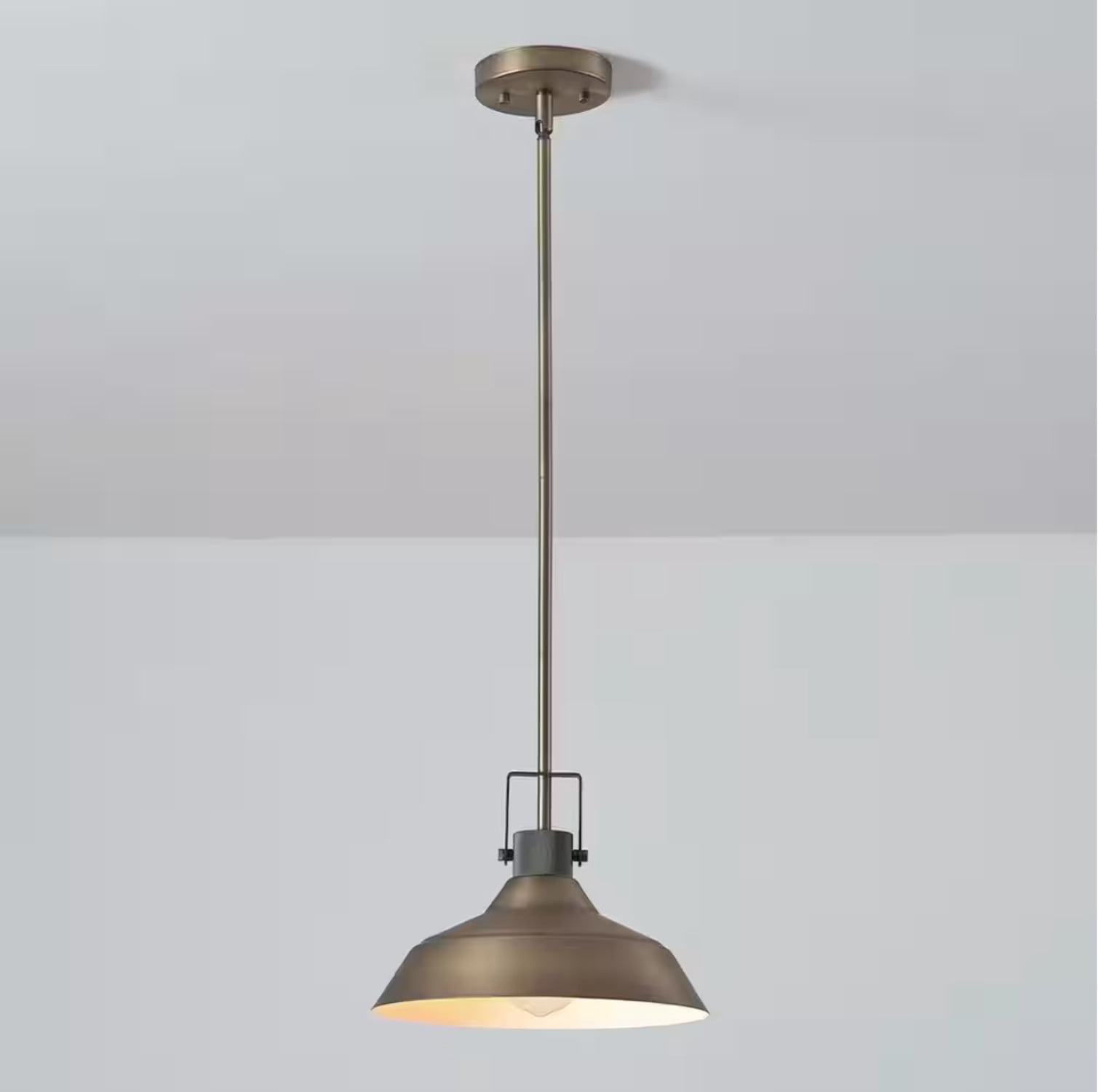 Sutton 1-Light Matte Brass Pendant Lighting with Textured Socket