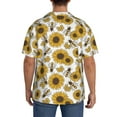 thumbnail image 5 of Fotbe Sunflowers and Bees print Short Sleeve Button Down Shirts for Men Casual Summer Beach Wrinkle Free Shirt-3X-Large, 5 of 7