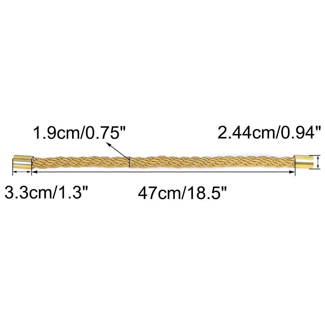 Unique Bargains 4 Pieces Curtain Tiebacks 24" Holdbacks Rope Holdback Gold Tone
