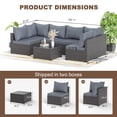 thumbnail image 3 of 7 Piece Outdoor Patio Furniture Set Rattan Wicker Sofa Set With Coffee Table,Grey, 3 of 9