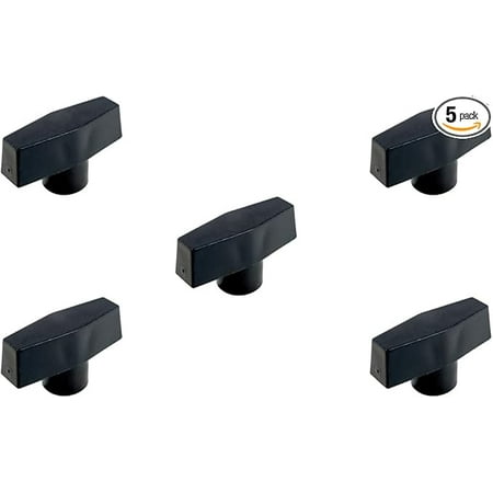

POWERTEC 3/8 -16 T Knobs 5 Pack Clamping Knobs with Steel Insert for T Track Bolts Thumb Screw Threaded Knobs for T Track Accessories Feather Boards Woodworking Jigs and Fixtures (71074)