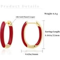 thumbnail image 2 of Huggie Hoop Earrings for Women, 18K Gold Plated Colorful Enamel Huggie Earrings Small Hypoallergenic Cute Jewelry Gifts, 2 of 12