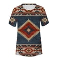 thumbnail image 4 of Blusa de manga corta con estampado de cuello redondo informal para mujer a la moda, Tops de verano OAVQHLG3B Store lin121212, 4 of 4