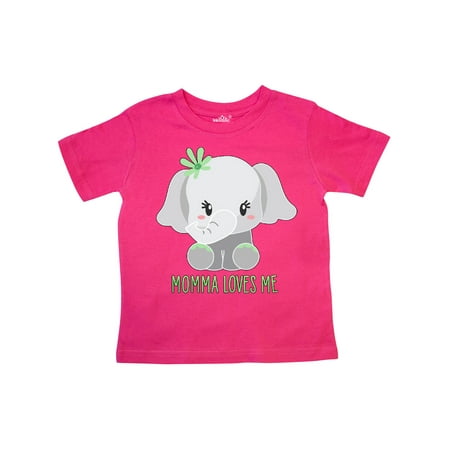 

Inktastic Momma Loves Me- cute elephant Gift Toddler Boy or Toddler Girl T-Shirt