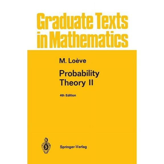 Graduate Texts in Mathematics Probability Theory II, Book 46, (Paperback)