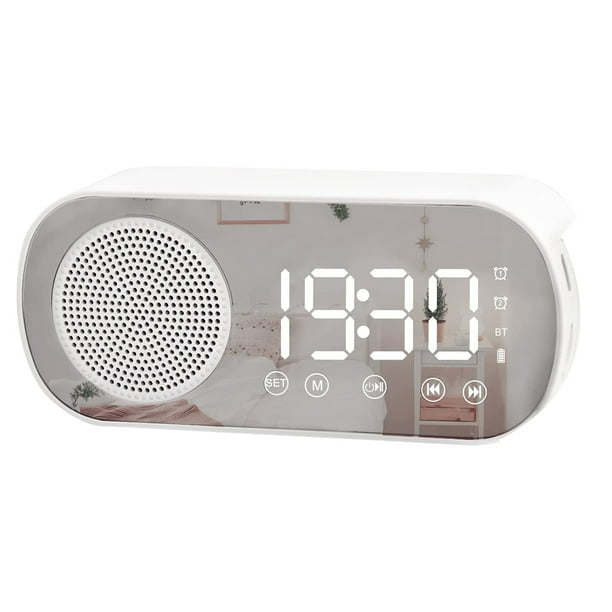 Reloj Despertador Digital LED con Radio FM y Altavoz Bluetooth, Modo de AtenuacióN de Brillo de 3 Niveles, Relojes de RepeticióN para DecoracióN