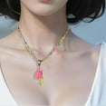 thumbnail image 2 of Colorful Choker Necklace Statement Boho Stackable Bunny Rabbit Pendant Necklace, 2 of 9