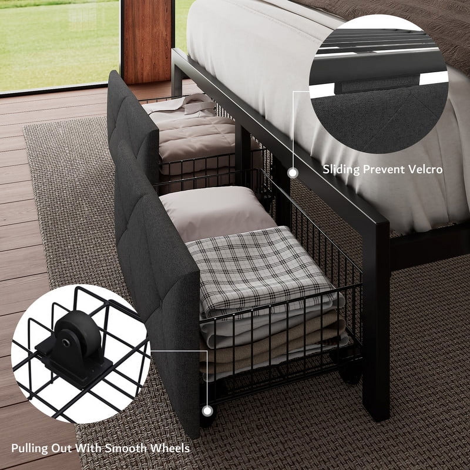 iPormis Full Platform Bed with Storage Drawers and Charging photo 6