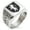 Silver, variant on Stainless Steel Lion Courage Coat of Arms Shield Geometric Pattern Biker Style Polished Ring