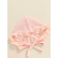 thumbnail image 6 of Suealasg Baby Girls Romper Hat Long Sleeve Round Neck Lace Trim 3D Bow Jumpsuits Infant Girls Fall Bodysuit 0-18 Months, 6 of 7