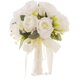 thumbnail image 1 of Ramo de flores artificiales blancas oso de fresa para novia con perlas y cintas, 1 of 6