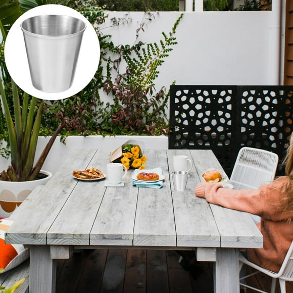 ORDDIART 12pcs Tin Cup Set in Stainless Steel for Portable Drinking During Holidays