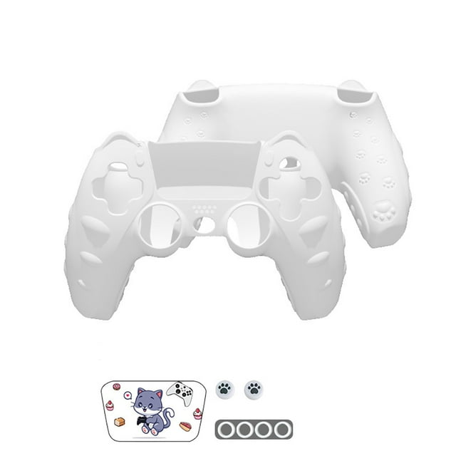 Silicone Protective Cover for PS5 Game Controller, Soft, Comfortable, Cartoon and Cute, with Joystick Cap and Sticker Joystick Ring Accessories