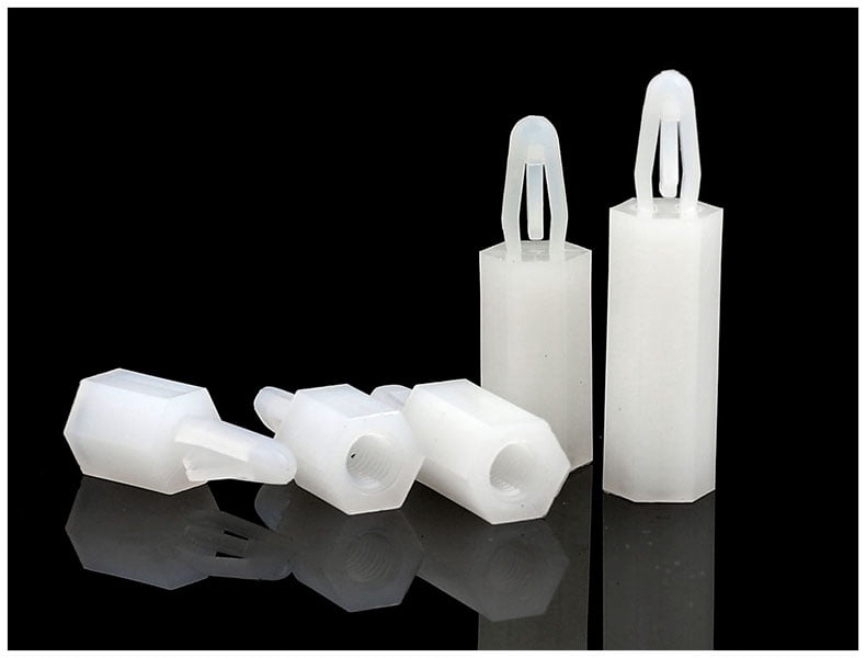 100pcs Button-type hexagonalnylon spacer column M4x9mm