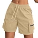 thumbnail image 1 of Pantalones Elásticos de Cintura para las Mujeres de Moda Casual Pantalones Cortos de Color Sólido con Cremallera de Bolsillo Dibujo Cómodo, 1 of 6