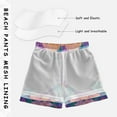 thumbnail image 3 of FORMRS Boys Swim Trunks Quick Dry Mesh Liner Boardshorts Sizes XS-XL, Light Purple Flowers, 3 of 7