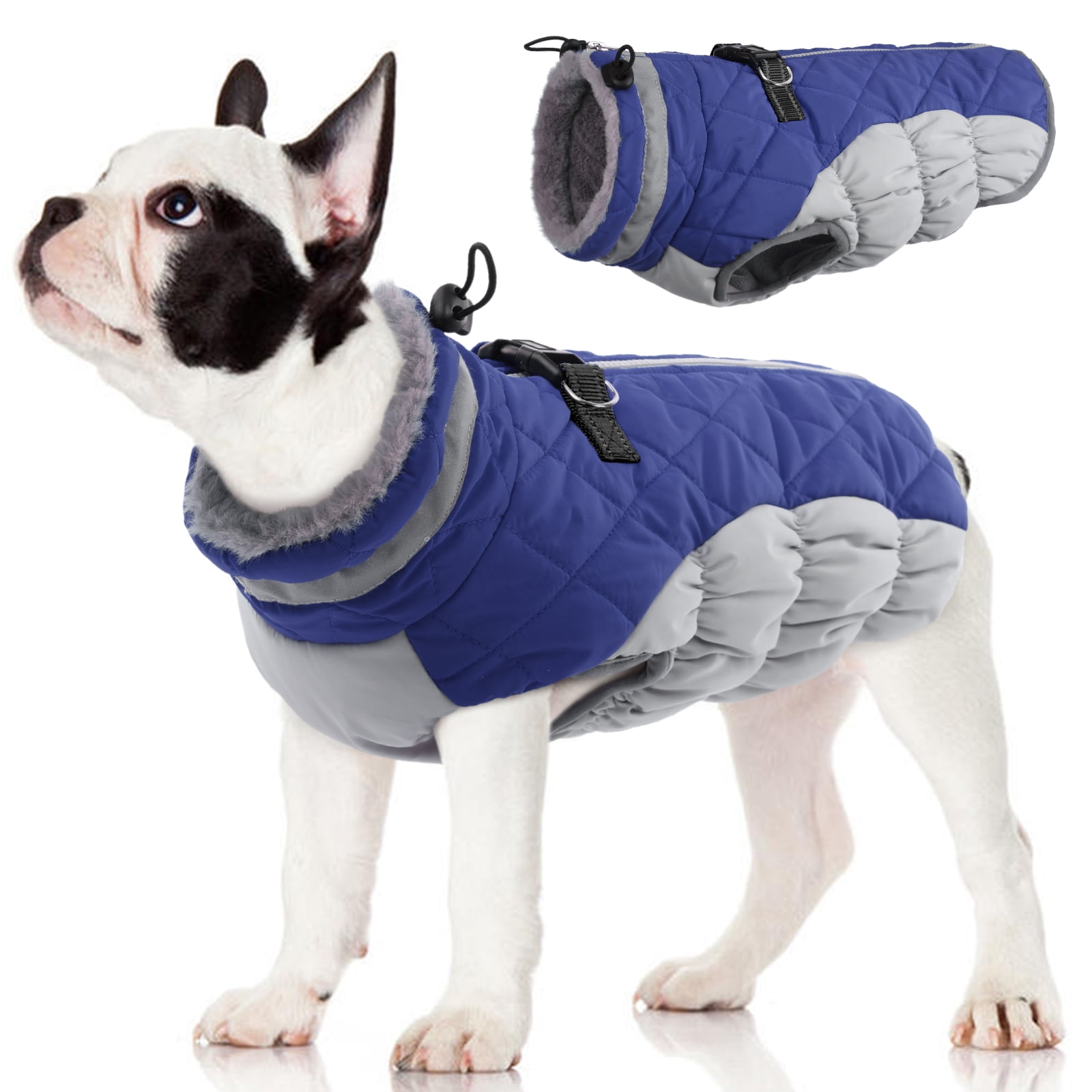 Kuoser Dog Padded Vest Dog Jacket , Reflective Warm Zip Up Dog Winter