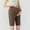 Brown, variant on Seamless High-Waisted Maternity Shorts for Women - No Sagging Elastic Waistband, 5-Inch Length, High-Stretch Ribbed Fabric, Form-Fitting Yoga & Workout Shorts, Machine Washable Summer Wear