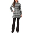 thumbnail image 2 of INSPIRE CHIC Plaid Pea Coat for Women's Single Breasted Vintage Winter Overcoat Trench Outerwear XL White, 2 of 6