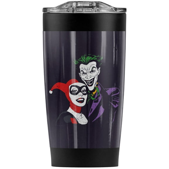 Batman Joker & Harley Quinn Stainless Steel Tumbler 20 oz Coffee Travel Mug/Cup, Vacuum Insulated & Double Wall with Leakproof Sliding Lid | Great for Hot Drinks and Cold Beverages