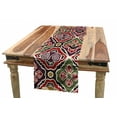 thumbnail image 1 of Geometric Table Runner, Traditional Japanese Chevron with Spirals Blooms Boho Eastern Pattern, Dining Room Kitchen Rectangular Runner, 3 Sizes, by Ambesonne, 1 of 2