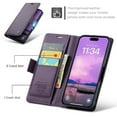 thumbnail image 6 of Compatible with iPhone 16 Wallet Case, PU Leather Flip Case with Card Holders RFID Blocking Stand [Shockproof TPU Inner Shell] Phone Cover for iPhone 16, Purple, 6 of 11