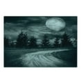 thumbnail image 3 of Horror House Cutting Board, Moonrise Magic Landscape with Empty Rural Path to Pines Dramatic Vampire Way Print, Decorative Tempered Glass Cutting and Serving Board, Small Size, Grey, by Ambesonne, 3 of 5