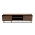 thumbnail image 3 of Baxton Studio Landen Mid-Century Modern Walnut Brown and Gold Finished Wood TV Stand, 3 of 5