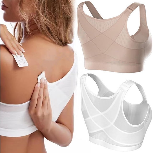 Forme Science Bra Corrector de Postura, Sujetador de Apoyo de Espalda Inalámbrico con Cierre Frontal para Mujer, Sujetador Push-Up Antiflacidez