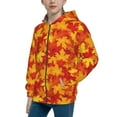 thumbnail image 2 of Pofeuu Vintage maple leaves autumn Print Teenage Zipper Hoodie Sweatshirts Hooded Casual Jackets With Pocket For Boys Girls-Medium, 2 of 6