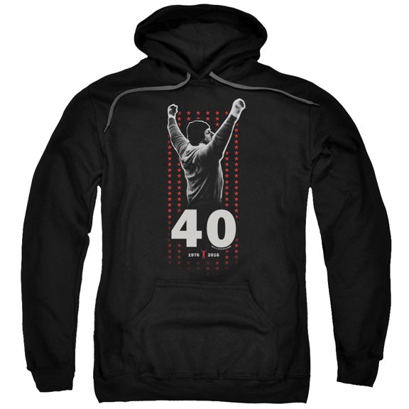 Rocky Stars Adult Pullover Hoodie Sweatshirt Black
