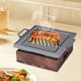 thumbnail image 4 of Elodie Poêle de Gril BBQ Plaque Rôtissoire Multifonction Carrée Portable Antiadhésive Barbecue S, 4 of 8