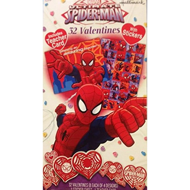 Spider man Valentines Cards With Stickers Walmart Walmart