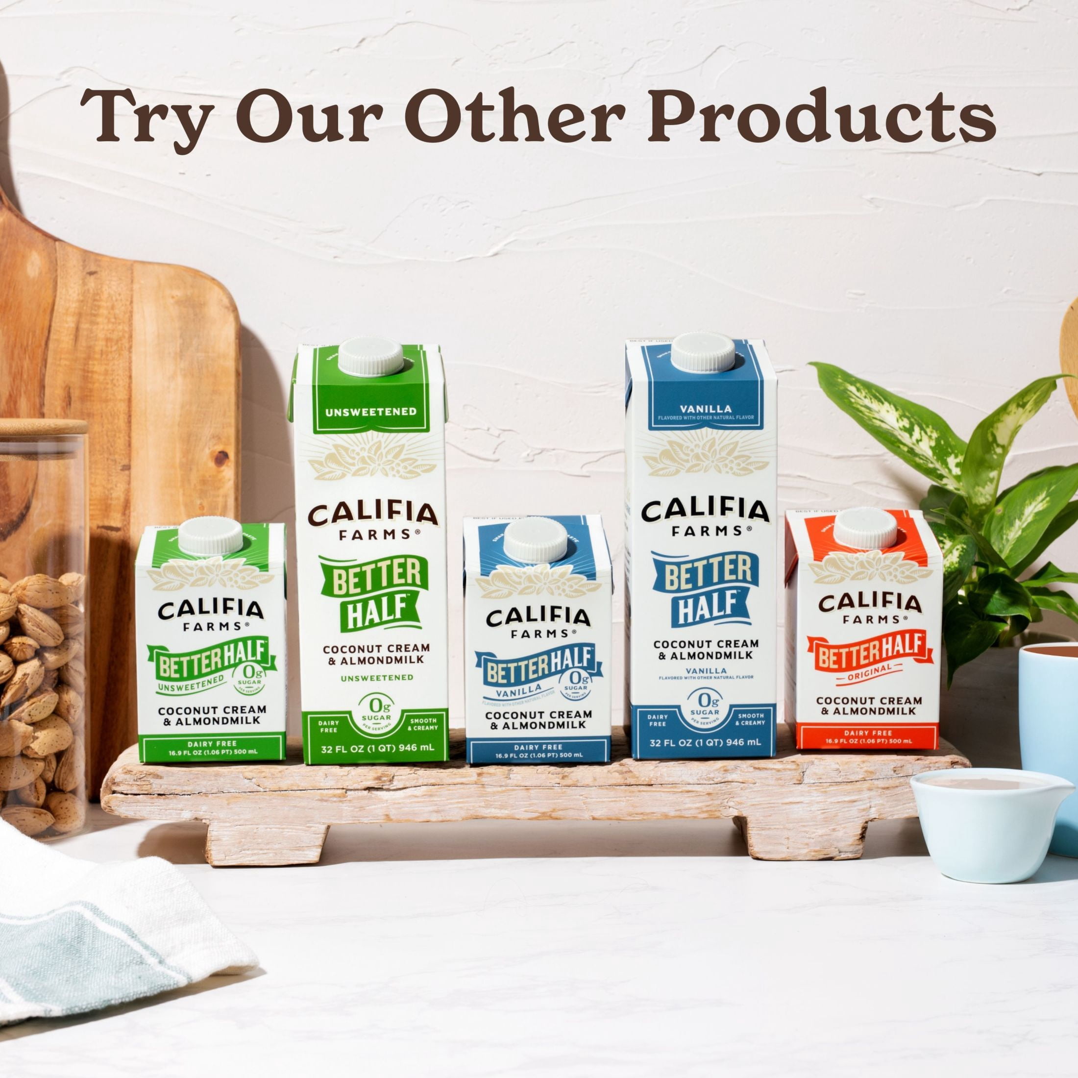 Califia Farms Unsweetened Better Half Almond Milk Half and Half 32 Fluid Ounces