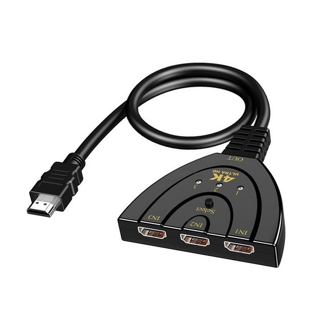 4Kx2K HDMI-compatible Switcher Switch Cable Desktop PC HDTV Selector Consola de juegos Adaptador divisor ABS con indicador LED Methold EL005067-00